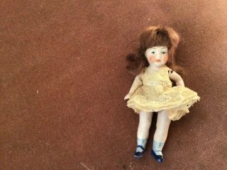 Darling Antique All Bisque German Dollhouse Doll