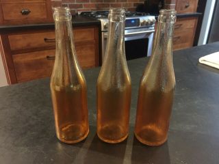 Vintage Canada Dry Sparkling Orange Soda Bottle Iridescent Carnival Glass