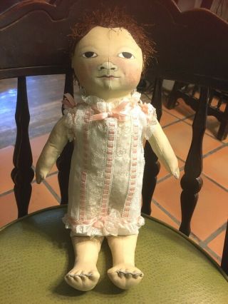 Vintage Soft Sculpture Art Doll By Ester Luttikhuizen Exceptional Baby 15 "