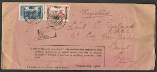 Iraq - 1919 British Occupation Registered Cover From Baghdad To Beirut,  Syria.