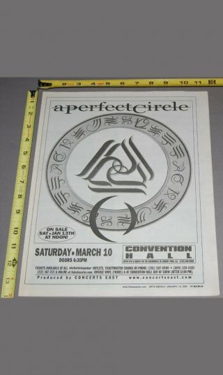 A Perfect Circle Maynard James Keenan 2001 Nj Concert Ad Advert Tool