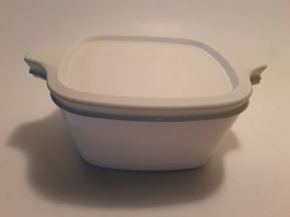 Corning Ware Small Casserole Dish White P - 43 - B With Plastic Lid