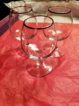 3 Vintage Small Brandy Or Liquor Glasses