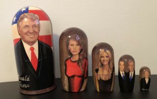 Donald Trump Nesting Dolls Wooden 5 - Piece Us President Melania Ivanka