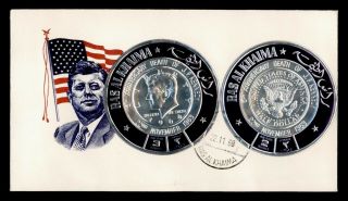1968 Ras A Khaima Fdc 5th Anniv Death Of Jfk John F Kennedy Foil Stamps