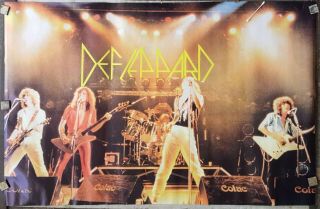 Def Leppard Live Poster 1981 Approx 23 X 36 Vintage 80 