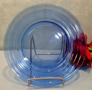 Hazel Atlas Moderntone Cobalt Blue Depression Glass Luncheon Plate,  8 Inch