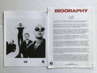 U2 1995 Presskit With Anton Corbijn 8x10 Publicity Photo