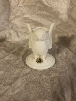 Westmoreland Milk Glass Open Wings Owl Toothpick Holder