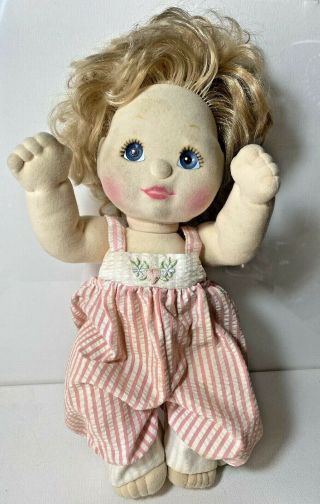 1985 My Child Doll Strawberry Blonde Grey - Blue Eyes W/seersucker Outfit Mattel