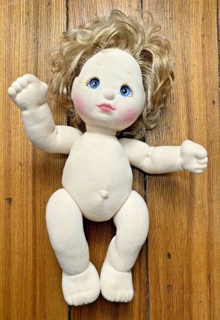 1985 MY CHILD Doll Strawberry Blonde Grey - Blue Eyes w/seersucker outfit Mattel 3