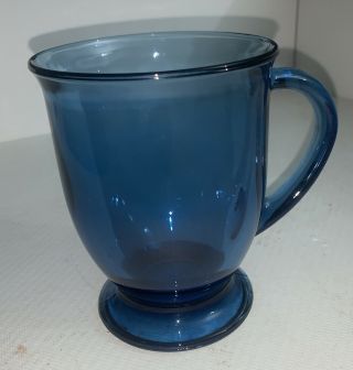 Vintage Anchor Hocking Cobalt Blue Glass Coffee Mug 16 Oz.  Cup