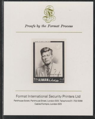 808599 Uae Ajman 1968 John F Kennedy On Format Int Proof Card