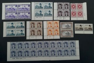 Rare C.  1926 - Egypt 10 Blocks Of Postage & Postage Due Stamps Muh