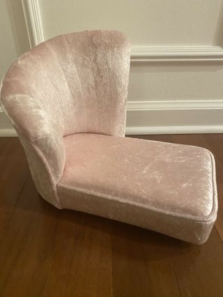 American Girl Furniture 18 " Doll Chaise,  Pink Velvet Sit Relax Chair,  Spa Day