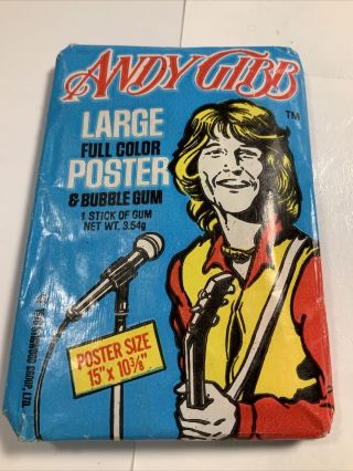 Vintage 1978 Andy Gibb Large Full Color Poster & Bubble Gum