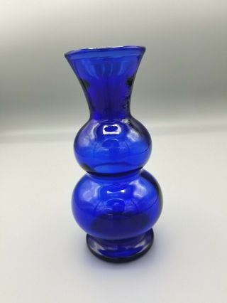 Cobalt Blue Glass Vase 6 " X 3 ",  8.  4 Oz