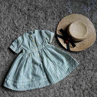 American Girl Doll Kirsten Summer Dress W/ Straw Hat