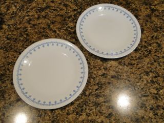 Set Of 2 Corning Corelle Snowflake Blue Pattern 6¾ " Bread Plates