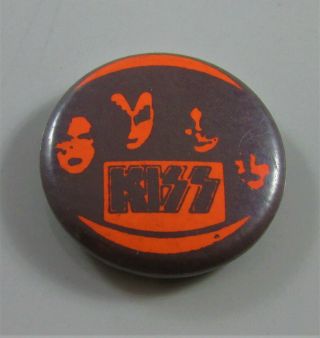Kiss Old Metal Button Badge From The 1970 