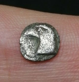 Ancient Greece Silver Hemiobol Aeolis Kyme Ca 450 Bc Good Coin Head Of Eagle