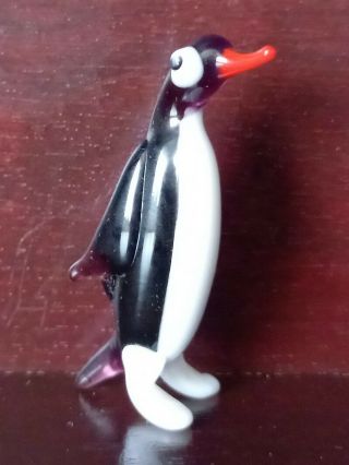 Blown Glass Miniature Penguin,  Vintage 1950/60s