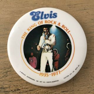 Vintage Elvis Presley King Of Rock And Roll 1935 To 1977 Pin Boxcar Enterprises