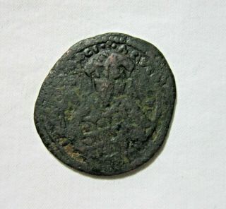 BYZANTINE.  AE FOLLIS.  CONSTANTINE X,  1059 - 1067 AD.  BUSTS OF CHRIST AND EMPEROR. 2