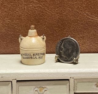 Vintage Artisan Jean Tag 88 Pottery Mineral Spirits Jug Dollhouse Miniature 1:12