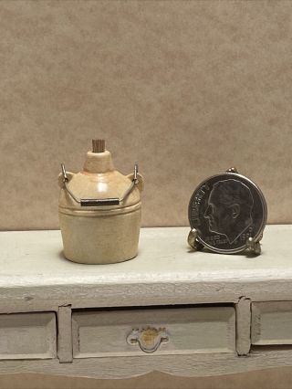 Vintage Artisan Jean Tag 88 Pottery Mineral Spirits Jug Dollhouse Miniature 1:12 3