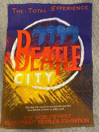 Beatles Tapestry - Beatle City Liverpool Exhibition Flag (18 X 26 Inches)