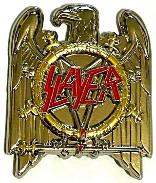 Slayer - Eagle Logo - Studded 3d Enamel & Metal Pin Badge Thrash Metal Big 4