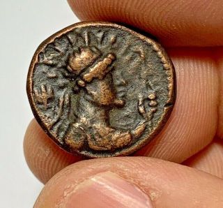 Ancient Indo - Greek Bronze Coin Tetradrachm Soter I 6.  4gr 20.  9mm
