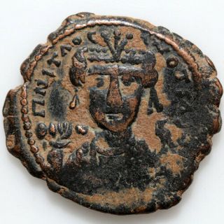 Byzantine Coin Ae Half Follis Tiberius Ii Constantine Antioch - 578 - 582 Ad