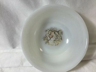 Vintage Fire King Esso Exxon Tiger In Your Tank Milk Glass Cereal Fruit Bowl Euc