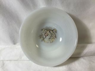 Vintage Fire King Esso Exxon Tiger in Your Tank Milk Glass Cereal Fruit Bowl EUC 3