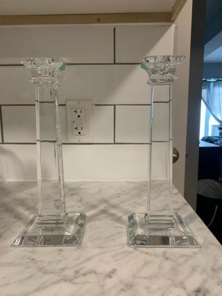 Set Of 2 Crystal Candlesticks Candle Holders