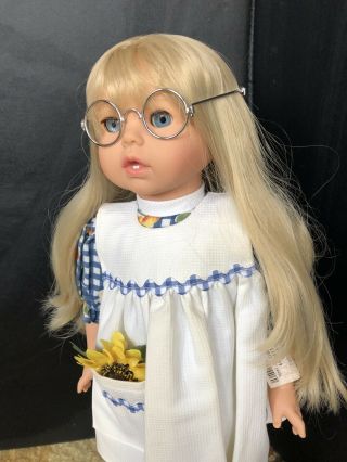 Gotz Doll 18 Inch Blonde Hair And Blue Eyes Glasses Gorgeous