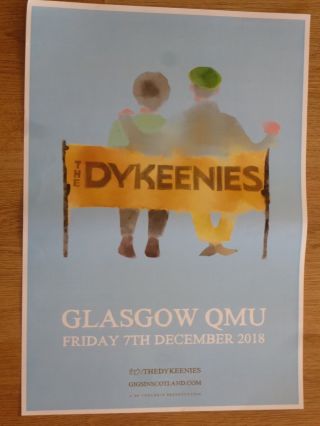 The Dykeenies Live Music Memorabilia - Glasgow Dec.  2018 Tour Concert Gig Poster