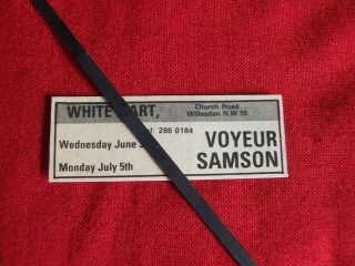 Samson 1976 Vintage Gig Advert White Hart Willesden London Nwobhm