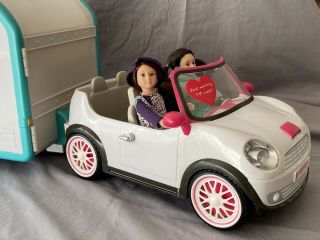 Battat Our Generation Lori Car And Camper With 2 Dolls (6”) & Accessories