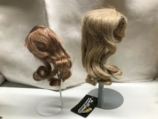 2 Antique Vintage Human Hair Doll Wigs Imsco Dollspart Bisque Dolls
