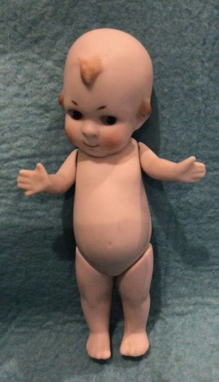 Antique German Bisque Googly Eye Doll With Jointed Arms & Legs 5 Inches