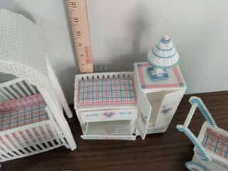 Barbie Handmade Plastic Canvas Baby Nursery Furniture Crib Playpen and MORE EUC 3