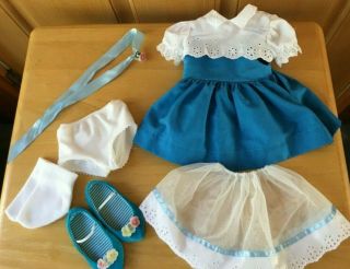 Vintage Chatty Cathy Blue Pinafore Dress/bolero 1999 Tag,  Complete