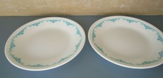 Corelle " Garden Lace " Bread/butter Plates Set Of 2 Teal Turquoise White