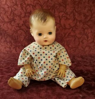 Vintage American Character Tiny Tears Baby Doll Sleep Eyes Molded Hair 13 Inches