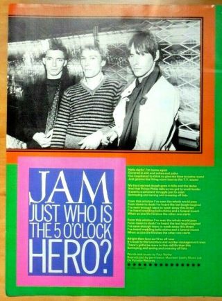 The Jam Mini Poster Lyrics Just Who Is.  Sent Flat & Ready To Frame
