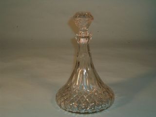 Wine Carafe American Brilliant Cut Glass 11 " Decanter Complete With Top Large
