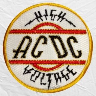 Ac/dc High Voltage Logo Embroidered Patch Album Cover Angus Young Ac Dc